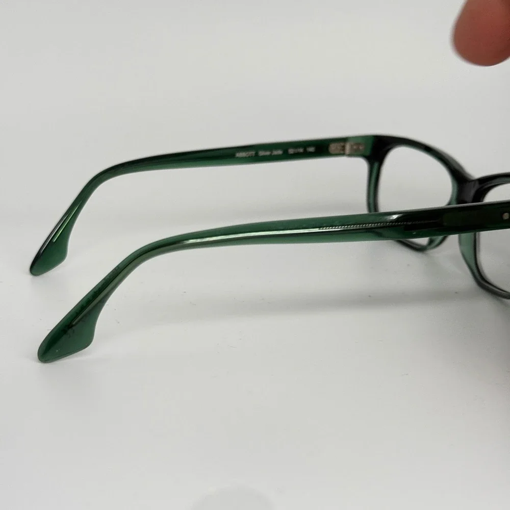 Claire Goldsmith Abbott Silver Jade Eyeglasses‎ Frames 52-14-140 Green Rectangle